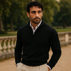 Mens Half Zip Pullover Sweater For Casual Long Sleeve Comfort - Nalani - UK Fashion Clothing and Decor