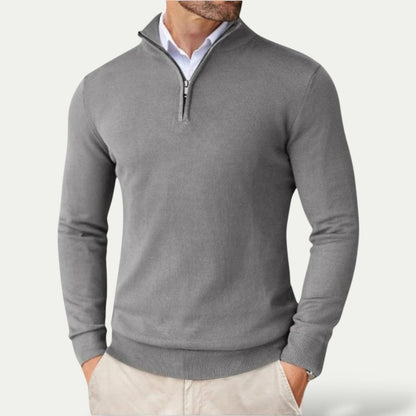 Mens Half Zip Pullover Sweater For Casual Long Sleeve Comfort - Nalani - UK Fashion Clothing and Decor