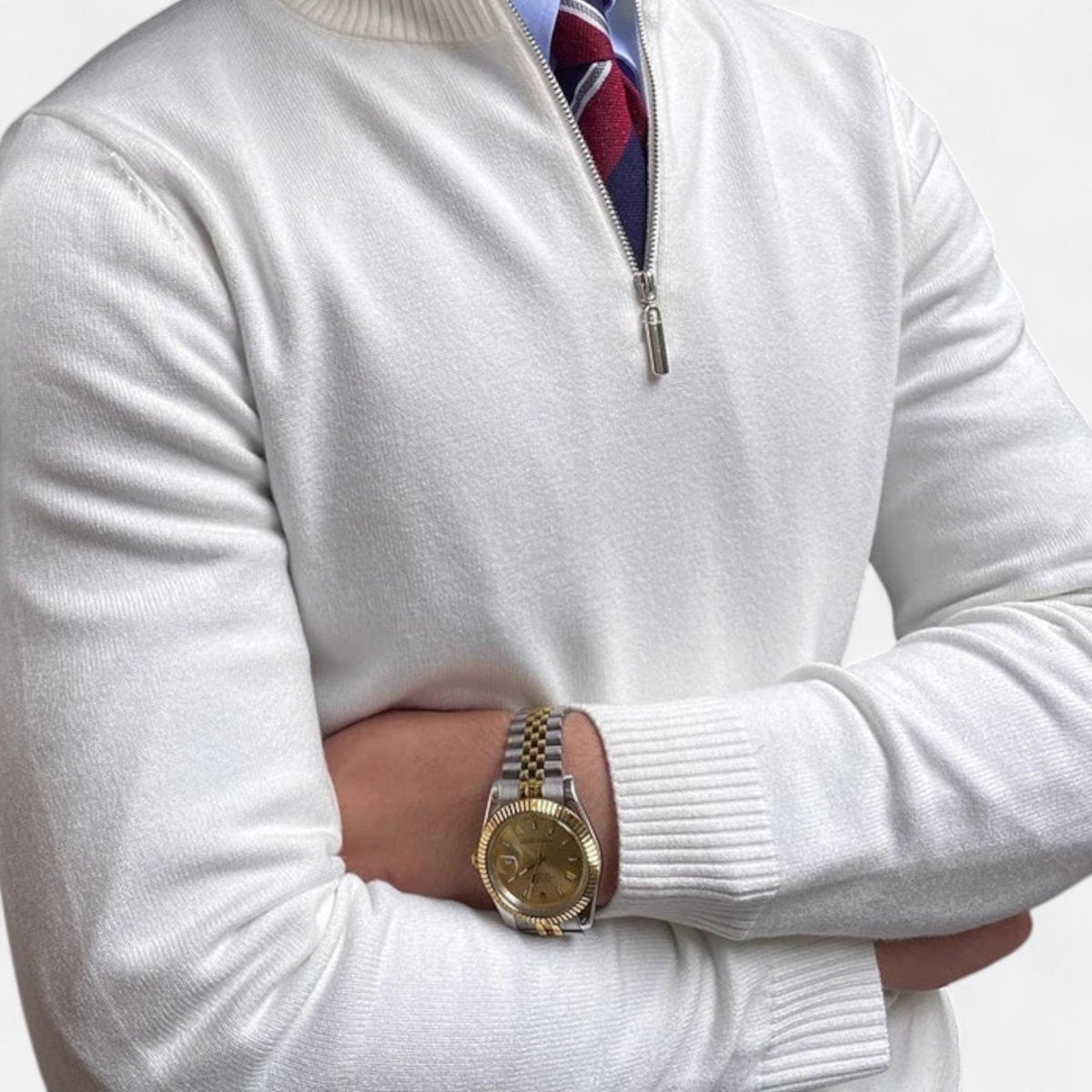 Mens Half Zip Sweater Classic Tailored Knit Smart Casual Layer - Nalani - UK Fashion Clothing and Decor