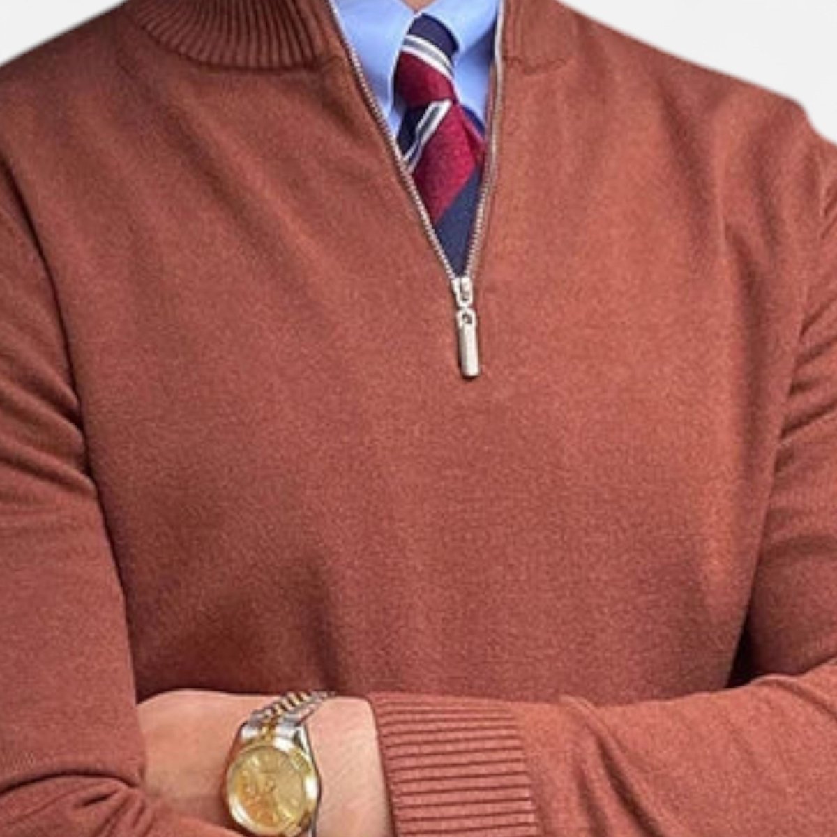 Mens Half Zip Sweater Classic Tailored Knit Smart Casual Layer - Nalani - UK Fashion Clothing and Decor