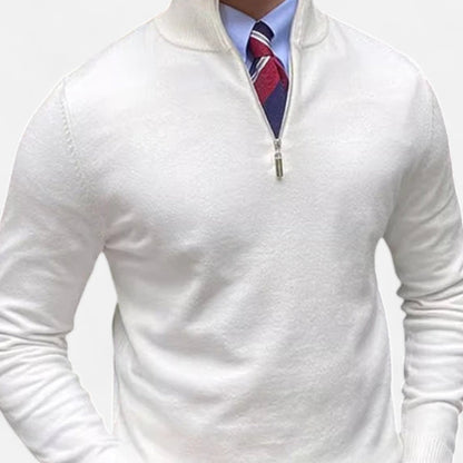 Mens Half Zip Sweater Classic Tailored Knit Smart Casual Layer - Nalani - UK Fashion Clothing and Decor