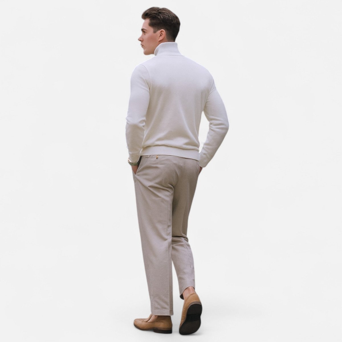 Mens Half Zip Sweater Classic Tailored Knit Smart Casual Layer - Nalani - UK Fashion Clothing and Decor