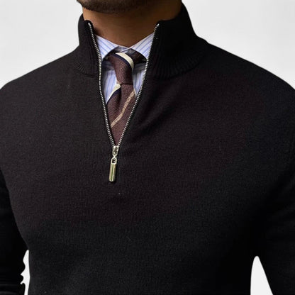 Mens Half Zip Sweater Classic Tailored Knit Smart Casual Layer - Nalani - UK Fashion Clothing and Decor