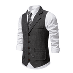 Men’s Herringbone Waistcoat – All-Season With Refined Tailoring - Nalani - Fashion Clothing and Decor