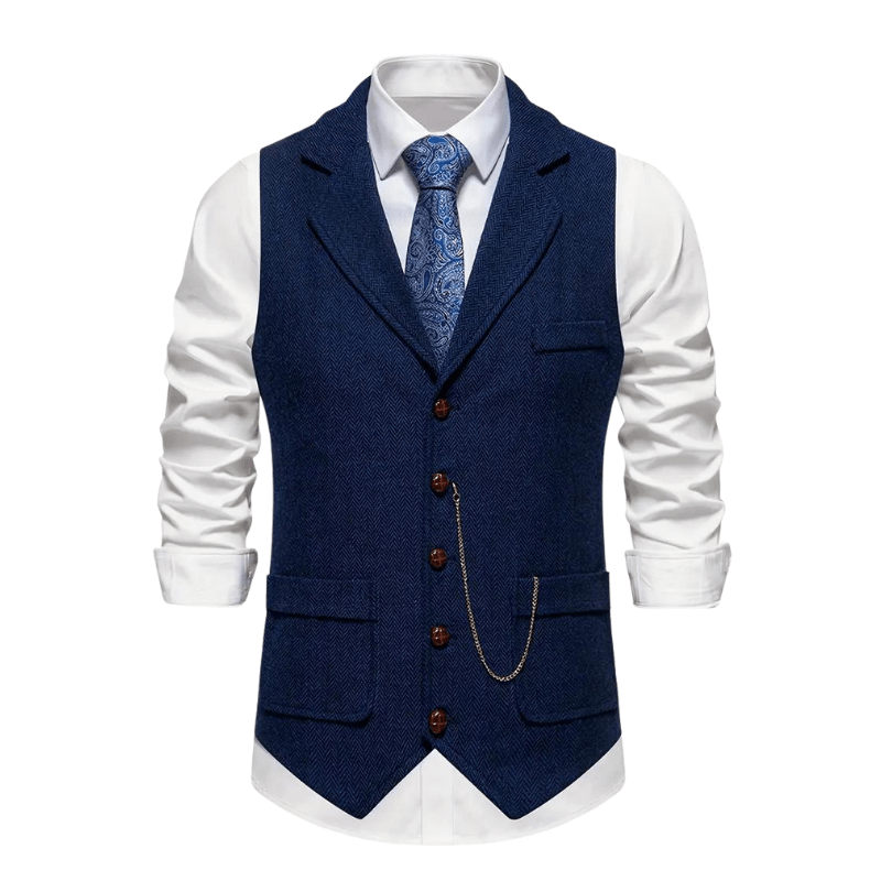 Men’s Herringbone Waistcoat – All-Season With Refined Tailoring - Nalani - Fashion Clothing and Decor