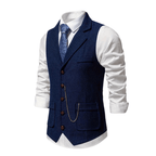 Men’s Herringbone Waistcoat – All-Season With Refined Tailoring - Nalani - Fashion Clothing and Decor
