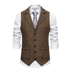 Men’s Herringbone Waistcoat – All-Season With Refined Tailoring - Nalani - Fashion Clothing and Decor