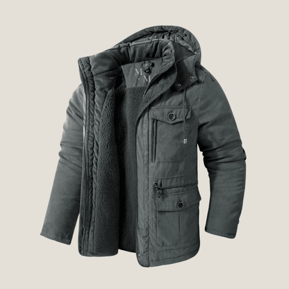 Men's Hooded Insulated Parka Jacket With Multi Pocket Design - Nalani - UK Fashion Clothing and Decor