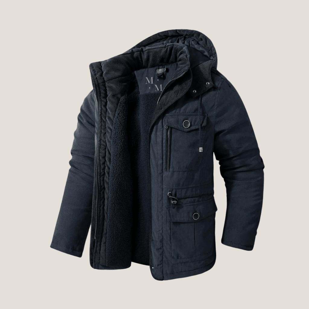 Men's Hooded Insulated Parka Jacket With Multi Pocket Design - Nalani - UK Fashion Clothing and Decor