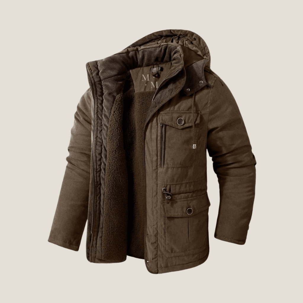 Men's Hooded Insulated Parka Jacket With Multi Pocket Design - Nalani - UK Fashion Clothing and Decor