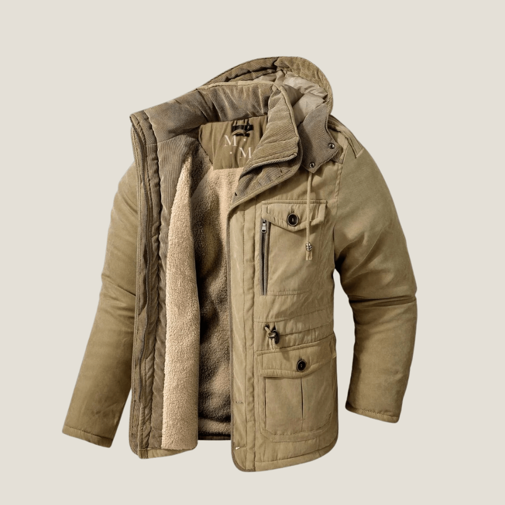 Men's Hooded Insulated Parka Jacket With Multi Pocket Design - Nalani - UK Fashion Clothing and Decor