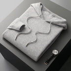 Men's Hoodie Sweater With Minimalist Knit And Drawstring Hood - Nalani - UK Fashion Clothing and Decor
