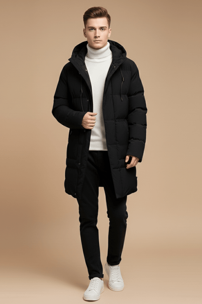 Men's Insulated Parka Jacket Longline Hooded Winter Coat Quilted - Nalani - UK Fashion Clothing and Decor