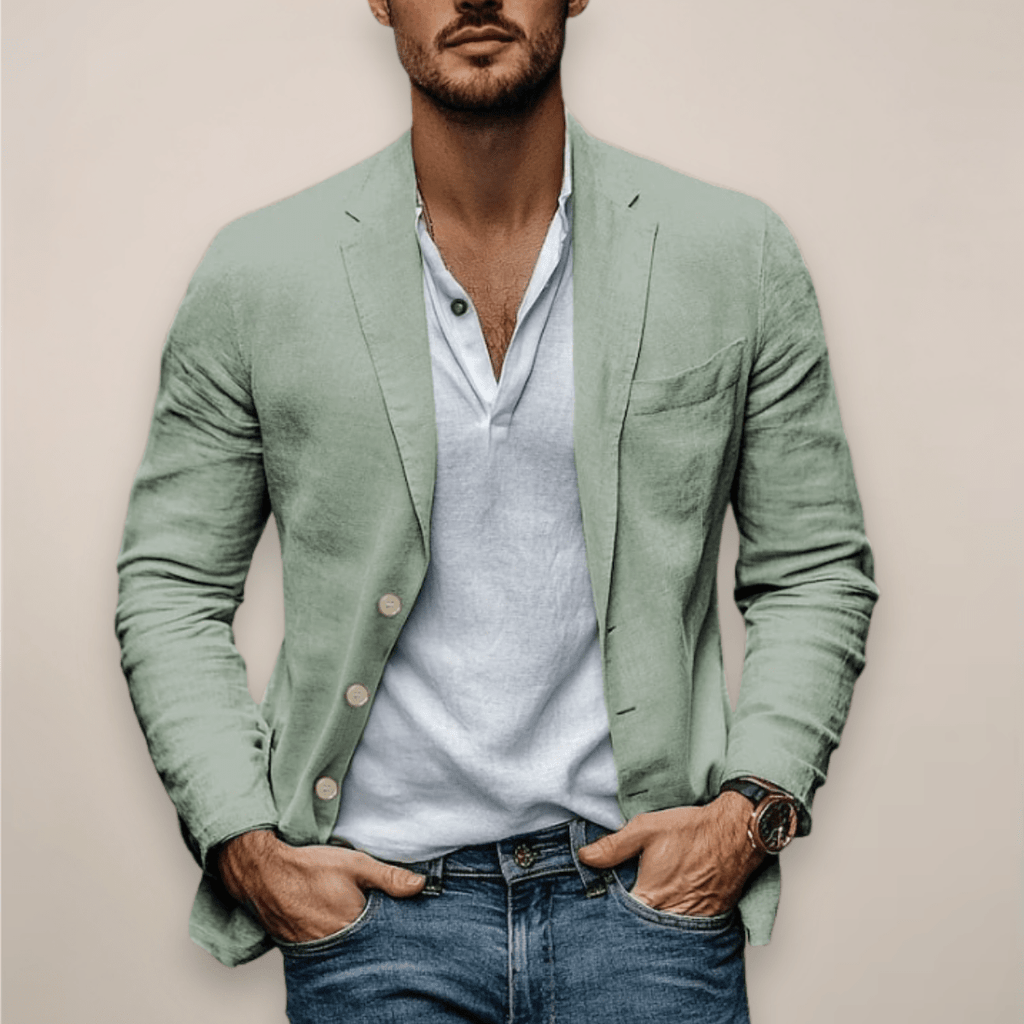 Men's Lightweight Linen Blazer Breathable Summer Style - Nalani - UK Fashion Clothing and Decor