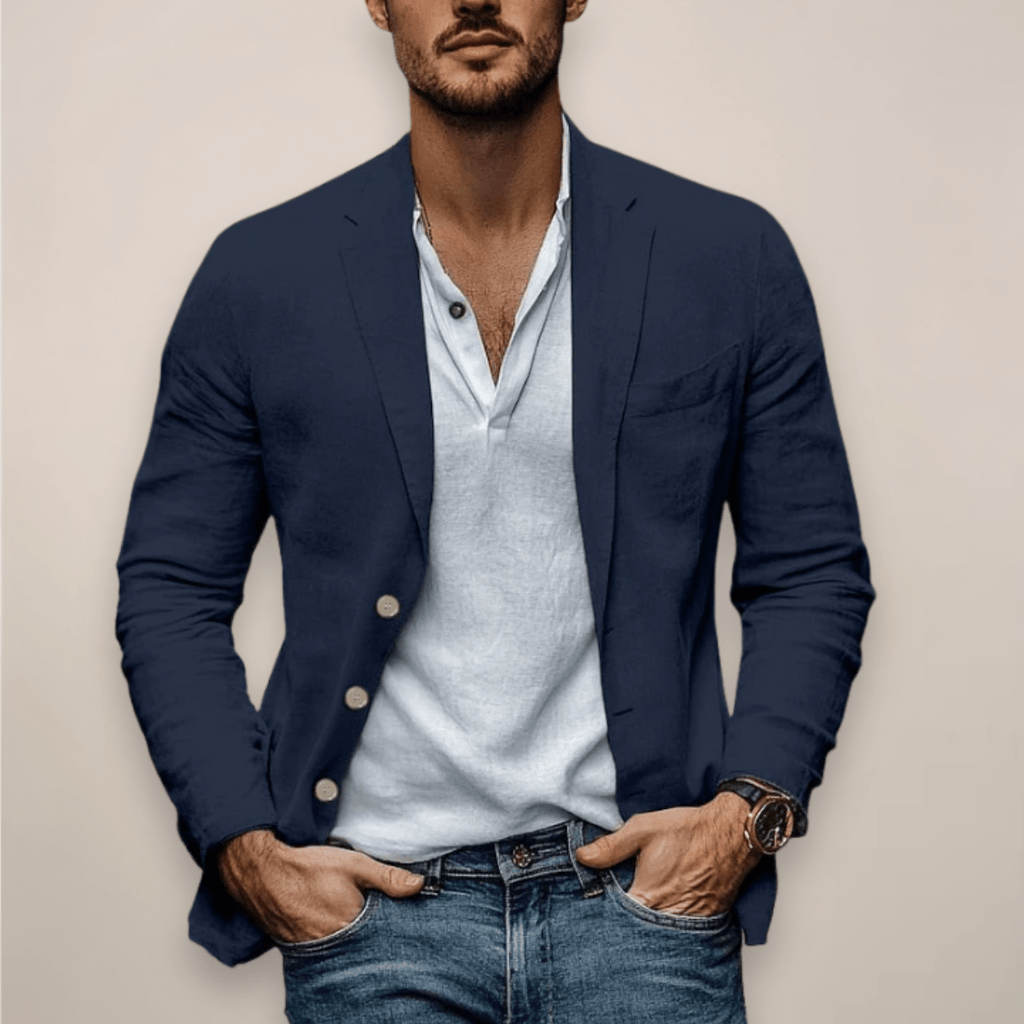 Men's Lightweight Linen Blazer Breathable Summer Style - Nalani - UK Fashion Clothing and Decor