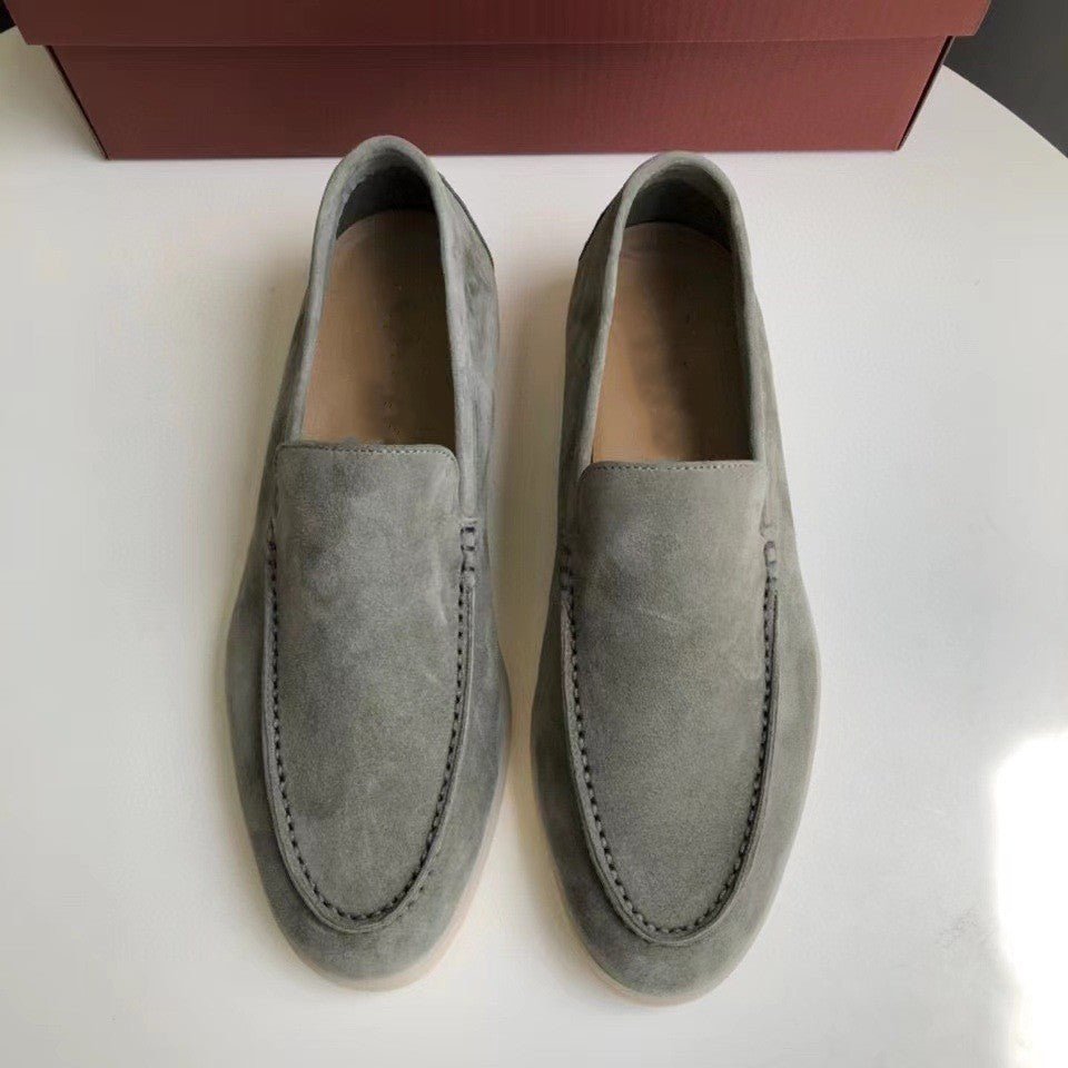 Men's Lightweight Slip-On Loafers - Minimalist Suede Texture For Work - Nalani - Fashion Clothing and Decor