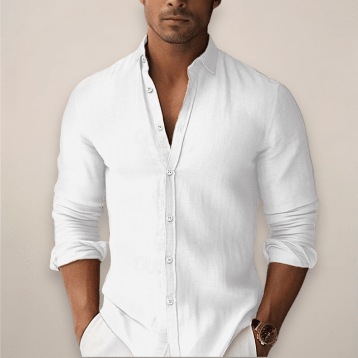 Men’s Linen Summer Shirt – Short Sleeve Casual Button-Up Breathable - Nalani - Fashion Clothing and Decor
