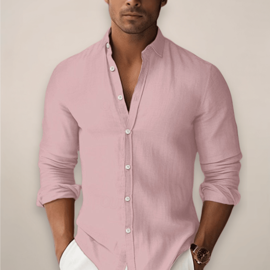 Men’s Linen Summer Shirt – Short Sleeve Casual Button-Up Breathable - Nalani - Fashion Clothing and Decor