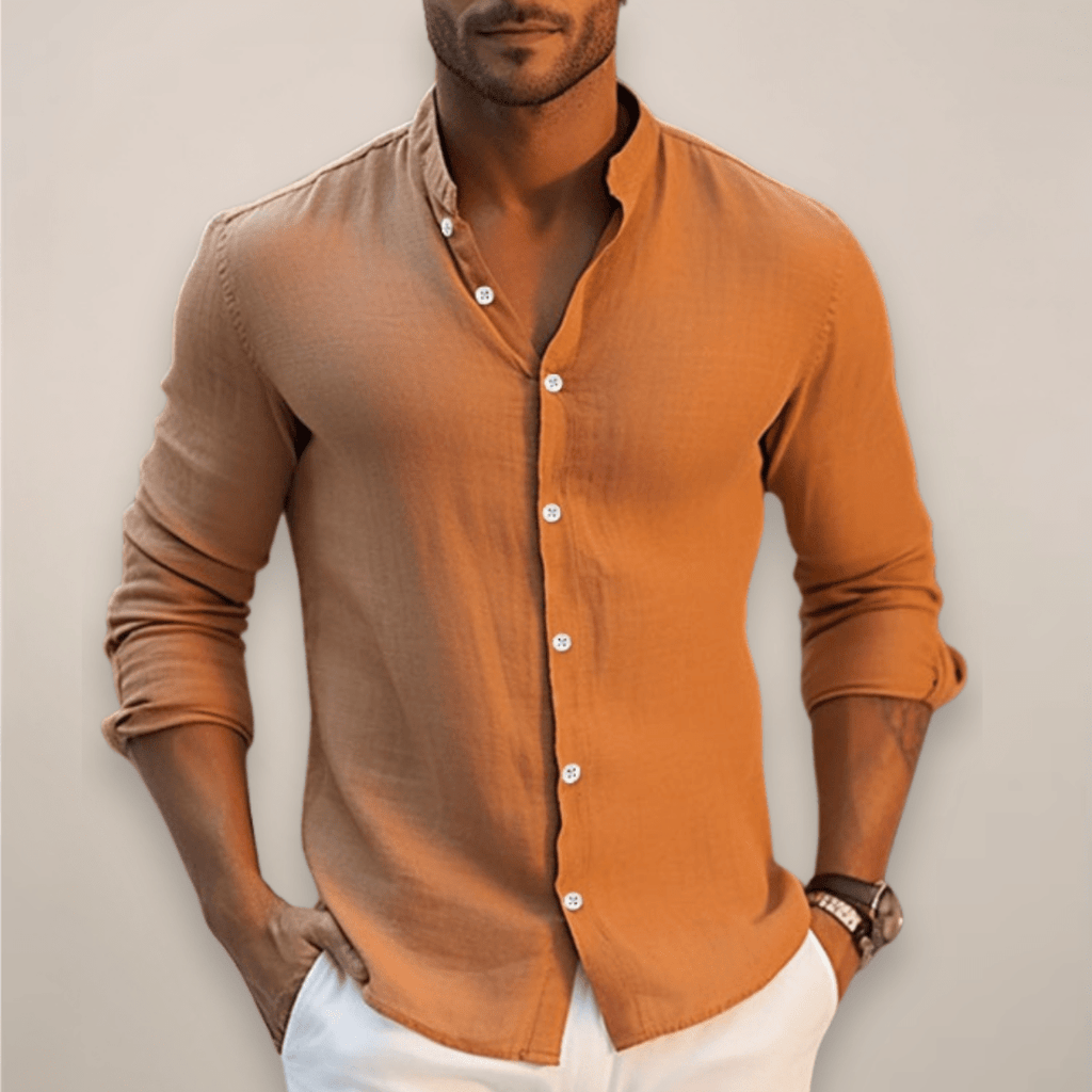 Men’s Linen Summer Shirt – Short Sleeve Casual Button-Up Breathable - Nalani - Fashion Clothing and Decor