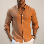 Men’s Linen Summer Shirt – Short Sleeve Casual Button-Up Breathable - Nalani - Fashion Clothing and Decor