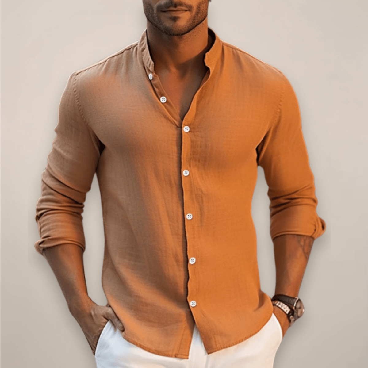 Men’s Linen Summer Shirt – Short Sleeve Casual Button-Up Breathable - Nalani - Fashion Clothing and Decor
