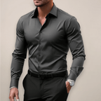 Men’s Long-Sleeve Shirt – Classic Notched Collar, Versatile Smart Style - Nalani - Fashion Clothing and Decor