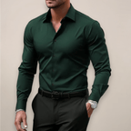 Men’s Long-Sleeve Shirt – Classic Notched Collar, Versatile Smart Style - Nalani - Fashion Clothing and Decor
