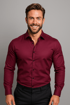Men’s Long-Sleeved Shirt – Classic Structured Fit with Wrinkle-Free Finish - Nalani - Fashion Clothing and Decor