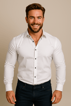 Men’s Long-Sleeved Shirt – Classic Structured Fit with Wrinkle-Free Finish - Nalani - Fashion Clothing and Decor