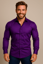 Men’s Long-Sleeved Shirt – Classic Structured Fit with Wrinkle-Free Finish - Nalani - Fashion Clothing and Decor