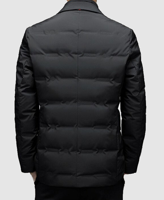 Mens Padded Jacket With Notch Lapels Insulated Outerwear - Nalani - UK Fashion Clothing and Decor