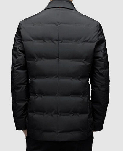Mens Padded Jacket With Notch Lapels Insulated Outerwear - Nalani - UK Fashion Clothing and Decor