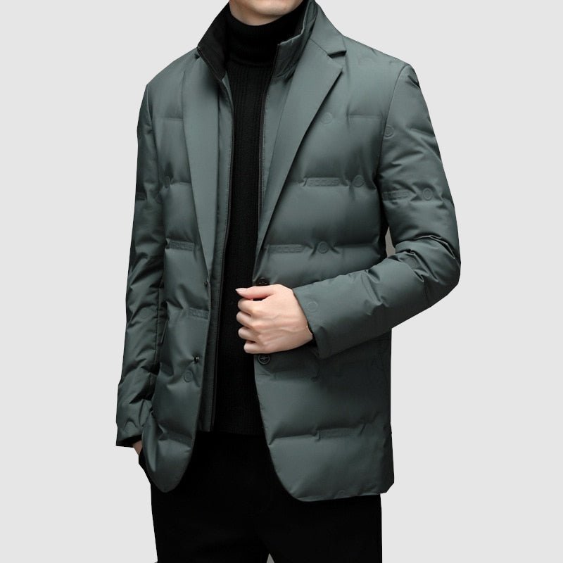 Mens Padded Jacket With Notch Lapels Insulated Outerwear - Nalani - UK Fashion Clothing and Decor