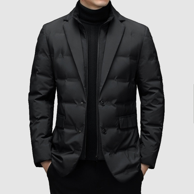 Mens Padded Jacket With Notch Lapels Insulated Outerwear - Nalani - UK Fashion Clothing and Decor