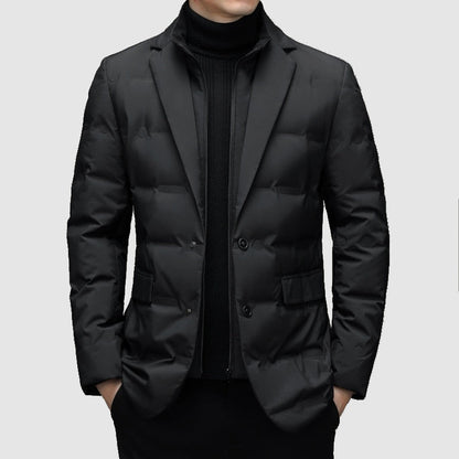 Mens Padded Jacket With Notch Lapels Insulated Outerwear - Nalani - UK Fashion Clothing and Decor
