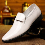 Men’s Patent Leather Loafers - Pointed Toe Smart Slip-On Shoes - Nalani - Fashion Clothing and Decor