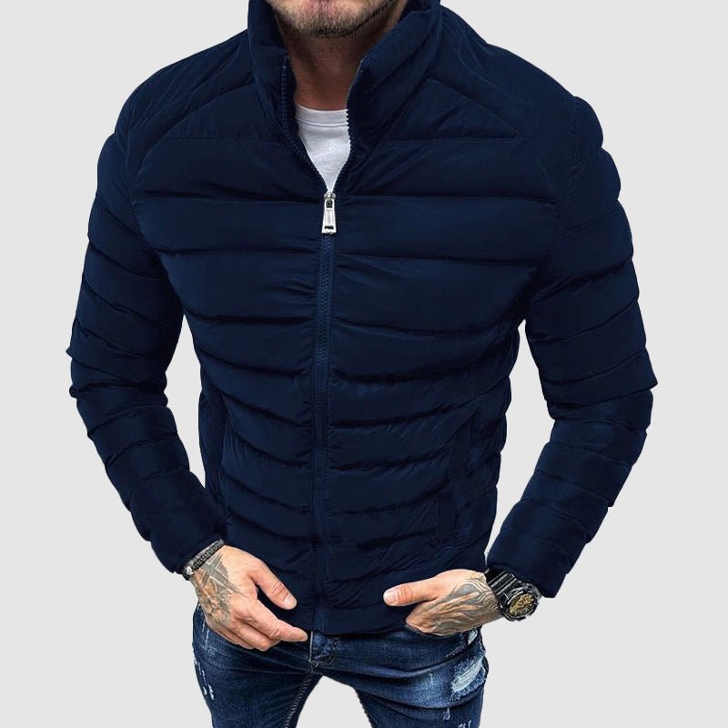 Men's Puffer Jacket Quilted Insulation High Collar Zipper - Nalani - UK Fashion Clothing and Decor