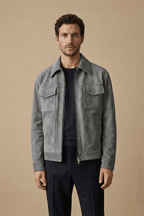 Men's Relaxed - Fit Zip Jacket With Utility Pockets Everyday Wear - Nalani - UK Fashion Clothing and Decor