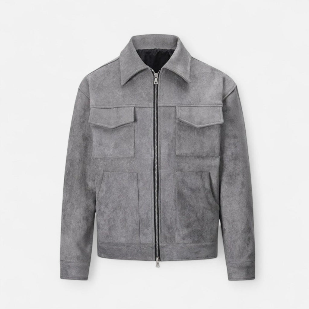 Men's Relaxed - Fit Zip Jacket With Utility Pockets Everyday Wear - Nalani - UK Fashion Clothing and Decor