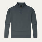 Mens Ribbed Half Zip Jumper With Stand Collar Warm Knit Layer - Nalani - UK Fashion Clothing and Decor