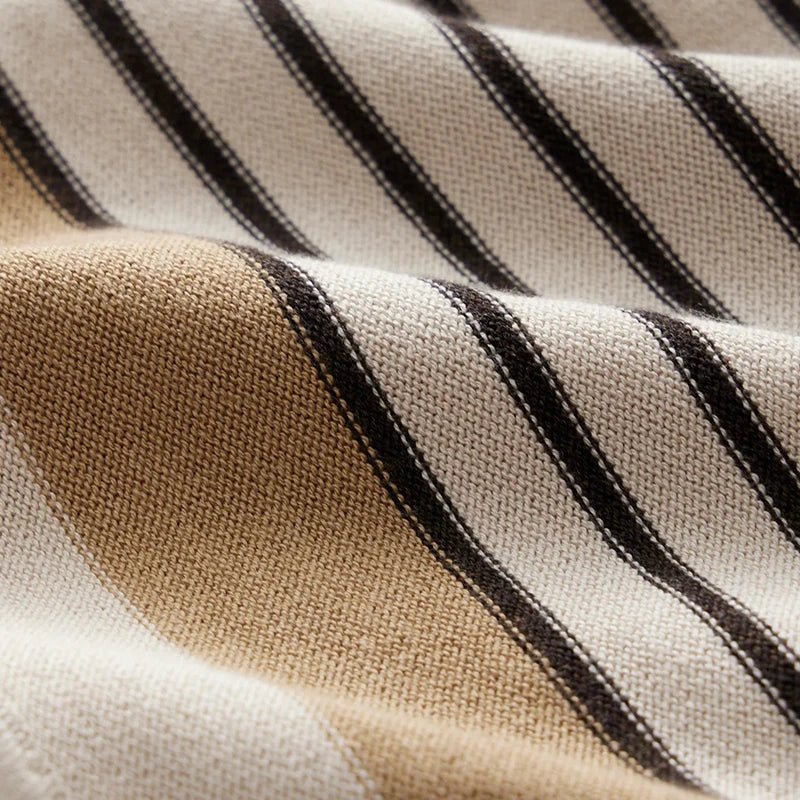 Mens Short Sleeve Striped Polo Shirt Spring Summer Casual Essential - Nalani - UK Fashion Clothing and Decor