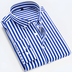 Men’s Striped Long Sleeve Shirt – Smart Casual Button-Up in Multiple Colours - Nalani - Fashion Clothing and Decor