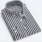Men’s Striped Long Sleeve Shirt – Smart Casual Button-Up in Multiple Colours - Nalani - Fashion Clothing and Decor