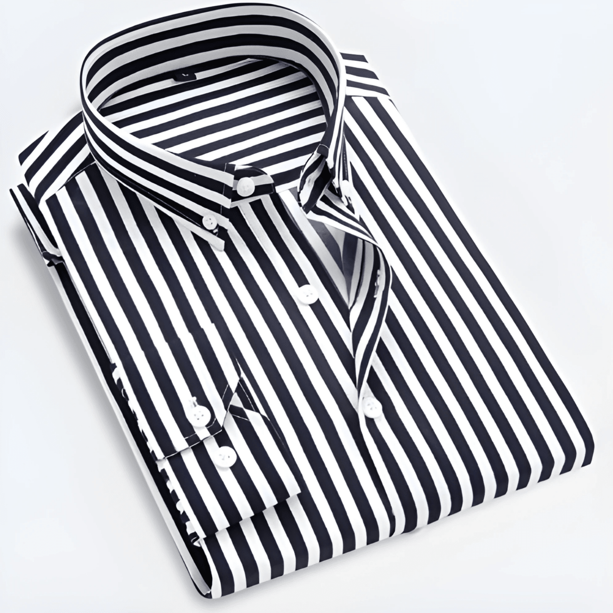 Men’s Striped Long Sleeve Shirt – Smart Casual Button-Up in Multiple Colours - Nalani - Fashion Clothing and Decor