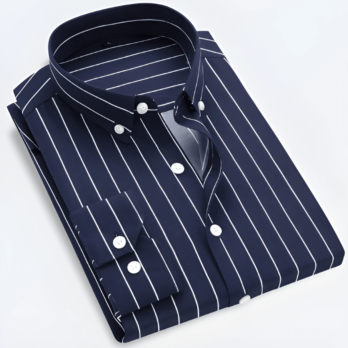 Men’s Striped Long Sleeve Shirt – Smart Casual Button-Up in Multiple Colours - Nalani - Fashion Clothing and Decor