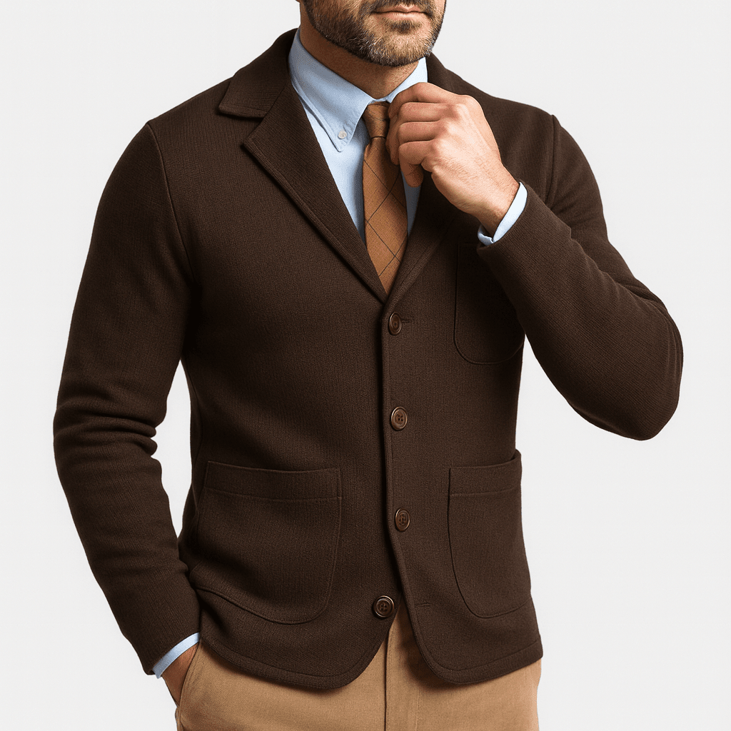 Men's Tailored Blazer Notched Lapel Single Breasted For Business And Evening - Nalani - UK Fashion Clothing and Decor