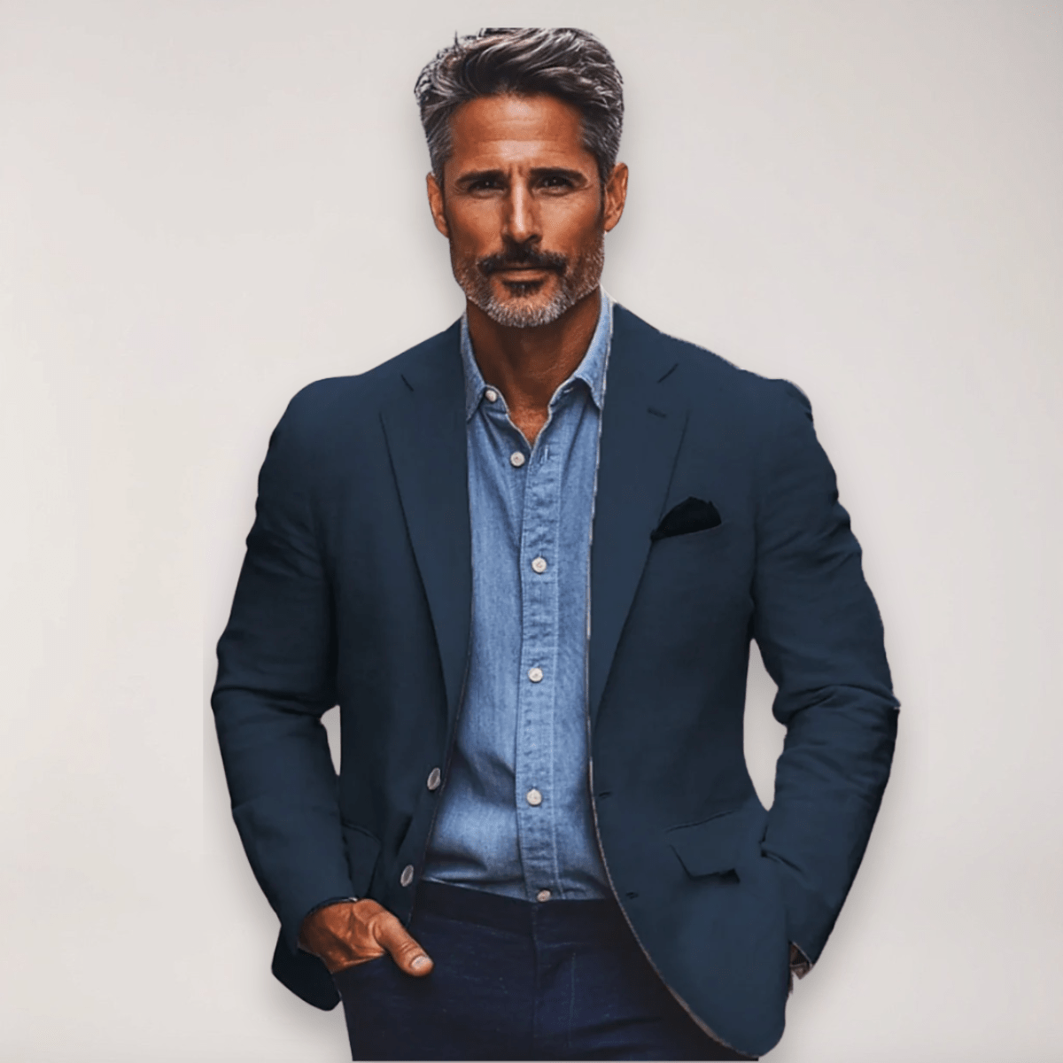 Mens Tailored Blazer Smart Casual Jacket Beige Navy Grey - Nalani - UK Fashion Clothing and Decor