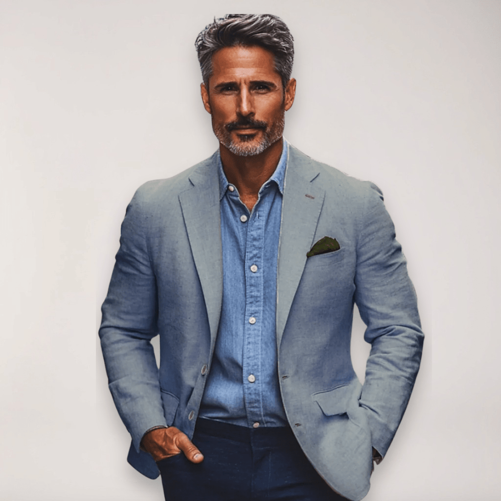 Mens Tailored Blazer Smart Casual Jacket Beige Navy Grey - Nalani - UK Fashion Clothing and Decor