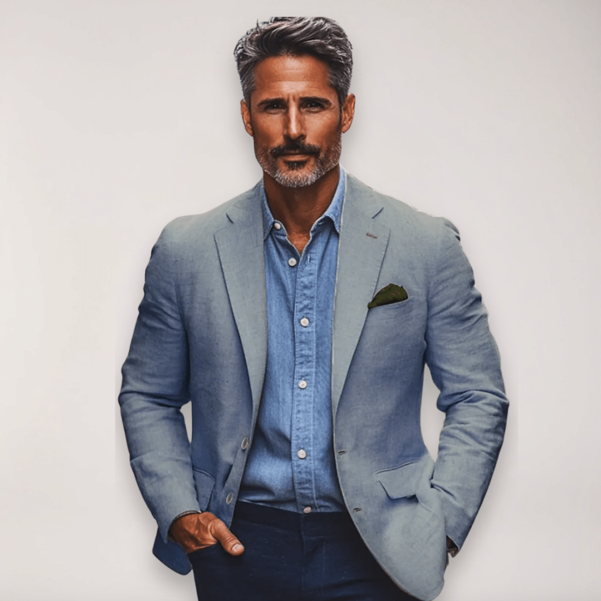 Mens Tailored Blazer Smart Casual Jacket Beige Navy Grey - Nalani - UK Fashion Clothing and Decor