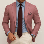 Men's Tailored Blazer With Blue Check Pattern Formal Suit Jacket - Nalani - UK Fashion Clothing and Decor